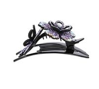 Gatuida Rhinestone Ponytail Hair Clip Barrette Hair Accessory Resin Flower Elegant Design Holds up Day No Uncomfortable Pulling Feelings Suitable for Daily Wear and Wedding for Women