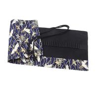 Gatuida Roll up Pencil Case Pen Wrap Organizer Large Canvas Pen Bag with 48 Slots Blue Chinese Style Suitable for School Students and Artists