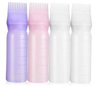Gatuida Root Comb Applicator Bottle Hair Oil Applicator 4 Pcs 17Cm Silicone Reusable Multi-Purpose Hair Care for Home Coloring