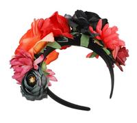Gatuida Rose Flower Headband Halloween Hairband with Black Red Orange Simulation Roses Party Hair Hoop Women’s Fashion Headpiece
