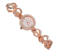 Gatuida Rose Gold Digital Quartz Watch for Women with Full Rhinestone Heart Dial Stylish Wrist Decoration Bracelet and Accurate Timekeeping Gift for Ladies