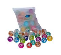 Gatuida Rubber Bouncy Balls with English Letters Soft Funny Jumping Balls for Party Play Educational Safe Non-toxic Leisure
