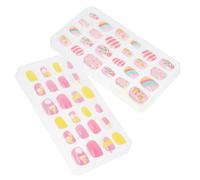 Gatuida S Cartoon False Nail Tips Adhesive Backing 2 Boxes Manicure Nail Art Patches for Boys and Decoration