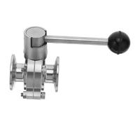 Gatuida Sanitary Grade Stainless Steel Butterfly Valve with Hand Lever Butterfly Valve Handle Repair Kit Manual Shut Off Control for Brewery Dairy Wine Making