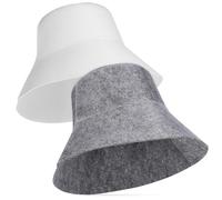 Gatuida Sauna Hat 2Pcs, Premium Felt Sauna Accessories for Men Women, Ultra-Soft & Thick Banya Hat Protects Hair from Heat, Super Absorbent Sauna Cap for Spa, Steam Room, Bath & Hot Tub, White & Grey