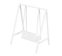 Gatuida Scale Dollhouse Garden Swing Mini Furniture for Outdoor and Indoor Scenes Detailed Miniature White Swing Chair for Dolls House Decor and Creative Scene Building