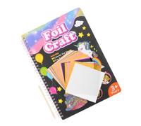 Gatuida Scratch Painting Paper Art for Interactive DIY Aluminum Foil Craft Kit Enhances Creativity Hand-Eye Coordination and Color Recognition Skills for Family Fun and Educational