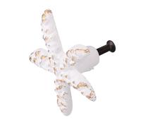 Gatuida Sea Star Shape Drawer Pull Cast Iron Knob Single Hole Cabinet Handle White Ocean Theme for Room Wardrobe Cupboard Drawer