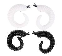 Gatuida Sheep Horn Headdress Two Pairs for Cosplay Includes Black and White Artificial Sheep Horns Hairpins for Halloween Costume