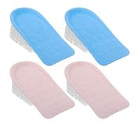 Gatuida Silicone 5-Layer Height Increasing Shoe Insoles 2 Pairs, Removable Invisible Height Boost Inserts with Cushioning for Women’s Shoes, Blue and Pink
