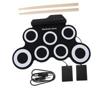 Gatuida Silicone Hand Roll Practice Drum Kit for Family Entertainment and Beginners Black Colour Portable USB Rechargeable Electric Drum Set with Pure Sound Quality