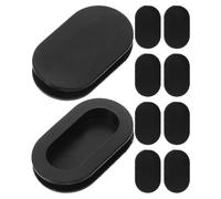 Gatuida Silicone Piggy Bank Plug Caps with Easy Sealing and Longevity 10pcs Money Handling Accessories Black Elliptical Double-Layer Bottom Stoppers for Creative Saving Boxes