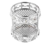 Gatuida Silver Crystal Makeup Brush Storage Box Multifunctional Cosmetic Organizer Pen Holder for Bedroom Dressing Desktop Use