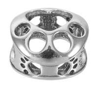 Gatuida Silver Dog Paw Print Charm Pure Silver Openwork Pendant DIY Bracelet Necklace Pet Jewelry Accessory Tarnish Resistant Puppy Paw Jewelry Craft