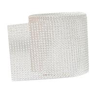 Gatuida Silver Rhinestone Mesh Roll 24-row Cuttable Craft Trim for Wedding Napkin Rings, Birthday Cake and Christmas Table Decorations, Wear-resistant DIY Decorative Ribbon