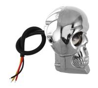 Gatuida Skull Head LED Motorcycle Headlight with Dual Lens External Mount Goth Motorcycle Spotlight for Dirt Bikes Unique Skull Design