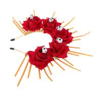 Gatuida Skull Headband Gothic Flower Crown for Day Dead Halloween Events Comfortable Soft Wear Lifelike Details for Cosplay Festive Parties