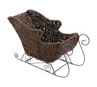 Gatuida Sleigh Shaped Basket: Handwoven Seagrass Basket Holiday Woven Organizer Food Serving Holder Countertop Bin For Shelf And Table