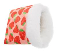 Gatuida Small Animal Cotton Bed Hamster Sleeping Pouch Guinea Pig Hideout Warm Cozy Bed for Hedgehog Sugar Glider and Chinchilla - Strawberry M Size for Winter Use