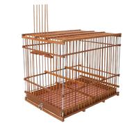 Gatuida Small Bamboo Rectangular Bird Cage with Hanging Hook and Removable Tray Handwoven Parrot Cage for Budgies Lovebirds Cockatiels Vintage Decorative