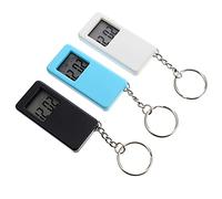 Gatuida Small Digital Pocket Watch Keychain Set with Assorted Colors 3pcs Portable Plastic Mini Digital Watches for Students and Nurses