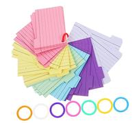 Gatuida Small Index Cards Notepads with Binder Rings Ruled Note Taking Cards in Six Colors Portable Study and Record Notepad for Students and Teachers Office Use Random Color