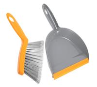 Gatuida Small Mini Broom and Dustpan for Desktop Cleaning Compact Lightweight Material Countertop Sweeping Brush for Keyboard Car Interior and Small Spaces Gray and Orange Kit
