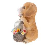 Gatuida Solar Powered Dog Shape Garden Ornament LED Solar Light Outdoor Decor for Patio Balcony Resin Animal Figurine Night Lamp for Decoration