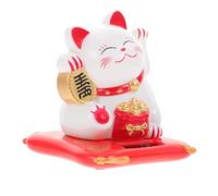 Gatuida Solar Powered Waving Cat Figurine for Desktop Birthday Decor