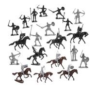 Gatuida Soldier Figurines with Horses Plastic Medieval Models for Role Playing Party Gifts and Sand Table Decoration
