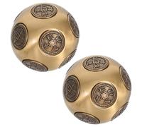 Gatuida Solid Brass Twelve-sided Hand Fitness Ball for Grip Strengthening and Finger Exercise Portable Copper Exercise Ball for Stress Relief and Hand Agility Training at Home Office