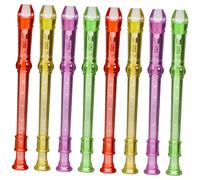 Gatuida Soprano Recorder Clarinet Flute 8Pcs Small Plastic 6 Hole Mini 14cm Beginner Musical Instrument Set for Boys and Girls Parties Performances Cosplay Indoor Outdoor Games