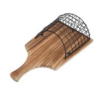Gatuida Space Saving Wall Hanging Flower Basket with Sturdy Wood and Iron Construction Elegant Outdoor Planter for Villa Balconies and Gardens Easy to Install Decorative Hanging Basket for