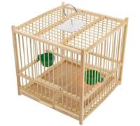 Gatuida Spacious Bamboo Bird Holder Stable Construction and Comfortable Room for Small Birds Including Cockatiels and Parakeets