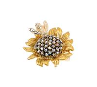 Gatuida Sparkly Daisy Flower Brooch Pin with Rhinestone Elegant Sunflower Design Jewelry for Women Bling Scarf Accessory Stylish Gift for Dress Coat Sweater