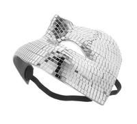 Gatuida Sparkly Silver Disco with Radiant Mirror Finish Half Face Cover for Women and Men Lightweight Reflective Design for Halloween Carnival Dj Stage and Party Decoration