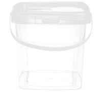 Gatuida Square Plastic Bucket 2l with Lid and Handle Food-grade Storage Container Utility Small Pail for Ice Cream Milk and Party Supplies