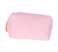 Gatuida Square Pu Makeup Bag for Women Portable Travel Cosmetic Storage Pouch Large Capacity Cross-Pattern Handheld Wash Bag Small Pink