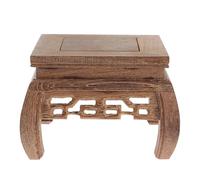Gatuida Square-shaped Wooden Flowerpot Display Base for Flowerpots and Mini Fish Tanks, Decorative Wood Plant Stand with Unique Chinese Style, for Home Decor and Good Gifts for Friends