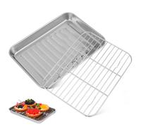 Gatuida Stainless Steel Baking Tray: Wire Rack Oven Sheet Pan Non-Stick Roasting Meat Cooling Grates Kitchen Cooking Essential Chef Dinner Preparation Set