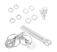 Gatuida Stainless Steel Car Hood Pin Lock Kit Invisible Pull-Type Engine Hood Latch Racing and Modified Vehicle Compatible Bucket Bracket Security Device