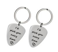 Gatuida Stainless Steel Guitar Keychain Bag Pendant for Boyfriend Creative Couple Key Chains Valentine's Day