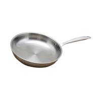 Gatuida Stainless Steel Non-Stick Frying Pan Flat Bottom for Gas and Induction Stove Even Heat Distribution Anti-Scald Handle for Cooking Eggs Burgers Vegetables and More