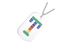 Gatuida Stainless Steel Pendant Rainbow Letter Double Necklace for Everyday Wear Unique for Boyfriend