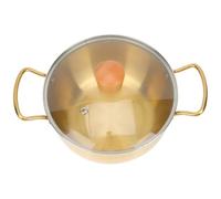 Gatuida Stainless Steel Ramen Pot with Lid Dual-Handle Stockpot for Induction and Gas Stoves Multi-Purpose Kitchen Stew Pot for Soup Noodles Food Korean Instant Noodles Cooking