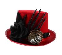 Gatuida Steampunk Top Hat with Goggles Vintage Skull Hand Rose Design Costume Accessory for Men Women for Halloween Cosplay and Outdoor Events