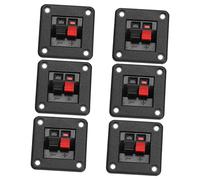 Gatuida Stereo Speaker Terminal Plate 6pcs Abs Copper 2 Way Connector | Fast Connection Clip Design, for Electronic Devices and Subwoofer Box, Black Finish, Home and Industrial Use