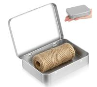 Gatuida Storage Box and Finely Polished Workmanship Tinplate Rectangular Silver with Hinge Lid Metal Container with Comfortable Hand Feeling for Outdoor Activity and Home Organization