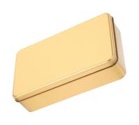 Gatuida Storage Box Valentine's Day Wedding Favors and Holiday Packaging Rectangular Tinplate Cookie Tin Treat Box, Golden, Simple Fashionable, for Pins and Foods
