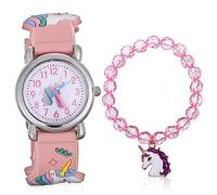 Gatuida Student Time Watch Cartoon Watch for Kids with Stainless Steel, Glass and Plastic Materials, Easy Time Checking and Accurate Timekeeping, Lovely Unicorn Design with Stylish
